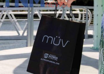 Shopping bag from MUV a medical marijuana Dispensary in Sarasota, FL