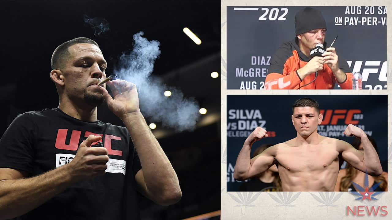 Nate Diaz of the UFC smokes weed