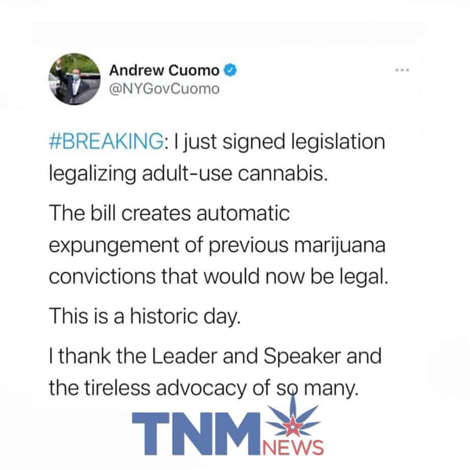Governor Cuomo Legalizes Marijuana