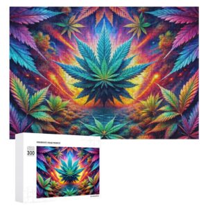 Psychedelic Leaf Wooden Picture Puzzle SHIPPING INCLUDED!
