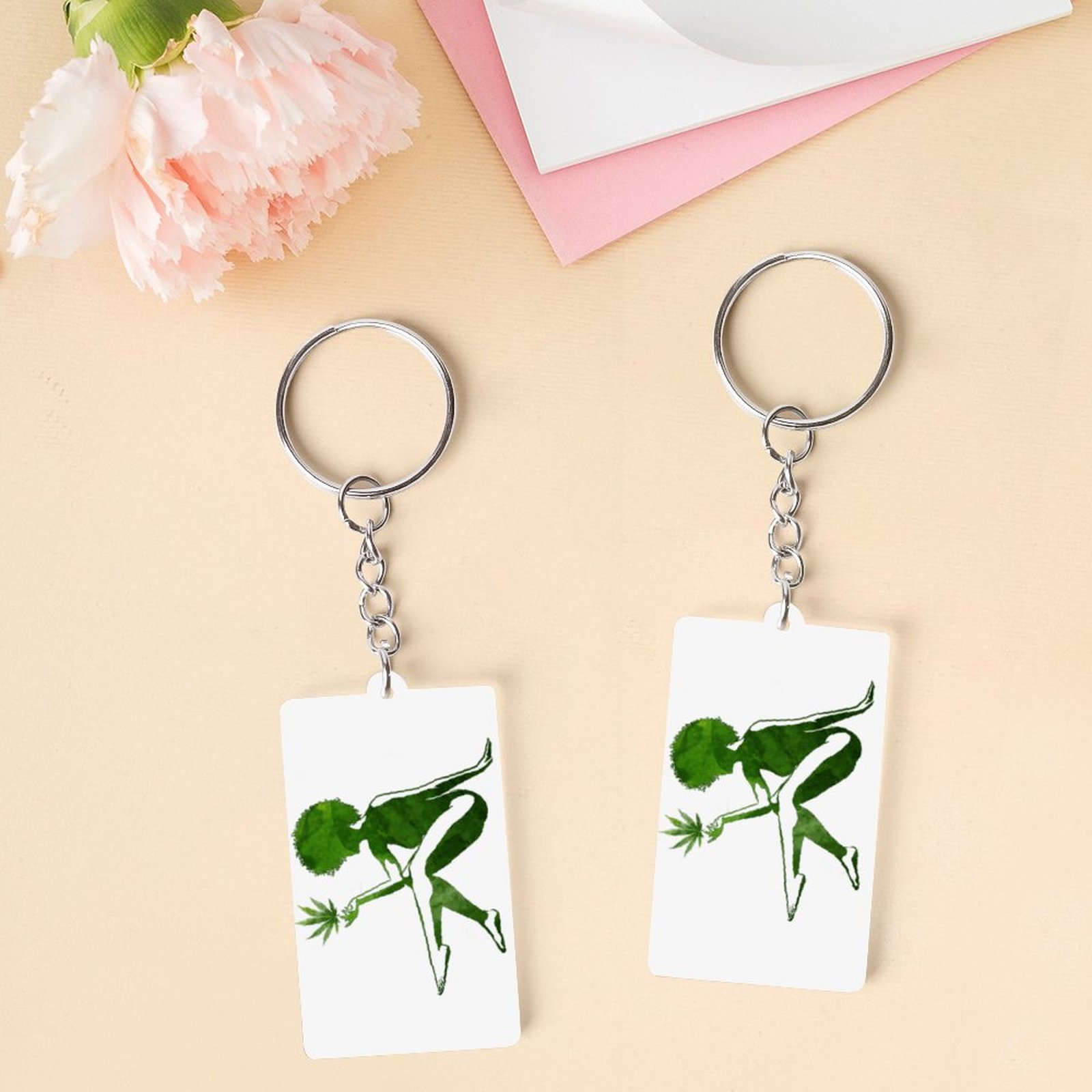 Ganja Goddess Silhouette Acrylic Keychain SHIPPING INCLUDED! - Image 3