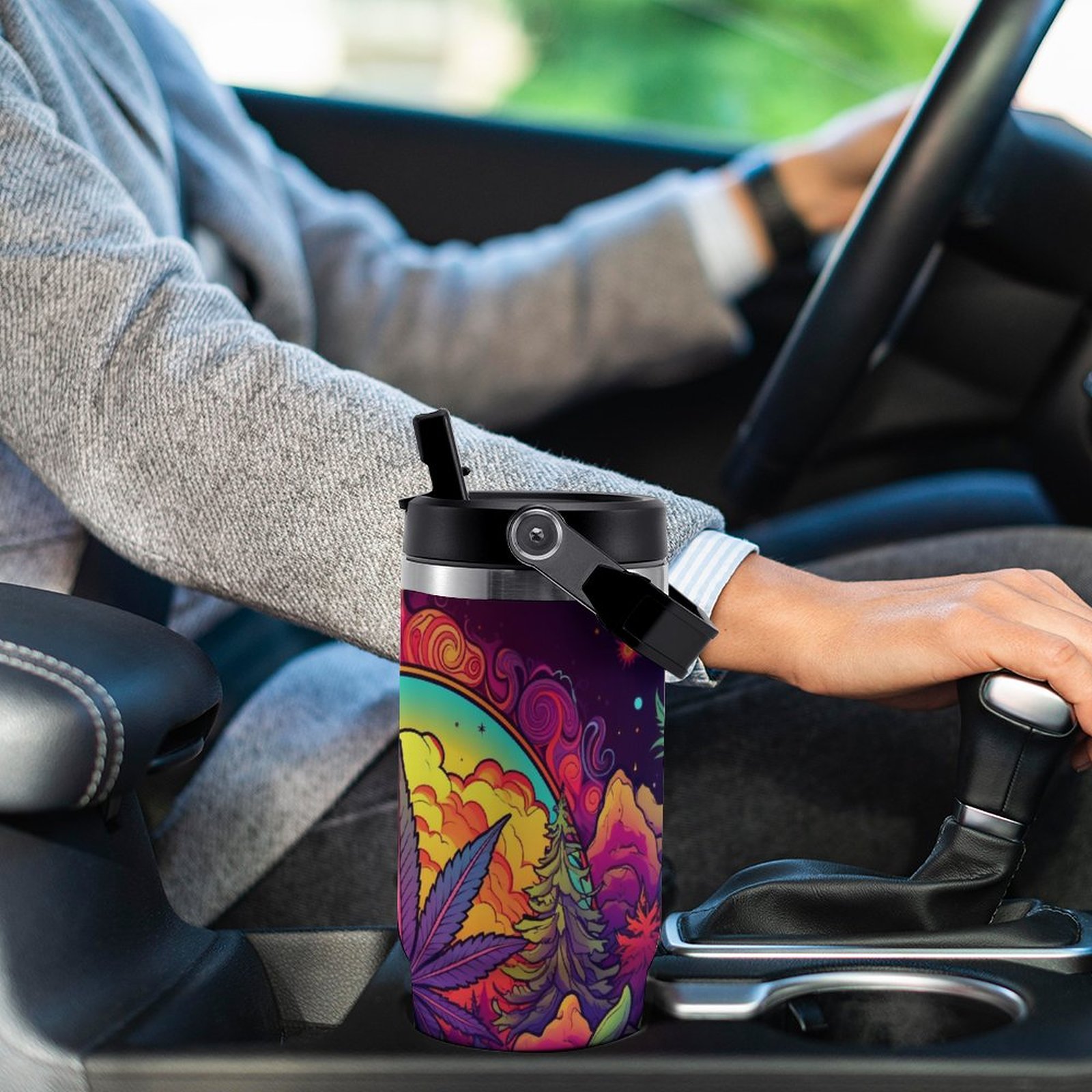 Wilderness Leaf Art 30oz Car Cup with Handle SHIPPING INCLUDED! - Image 6
