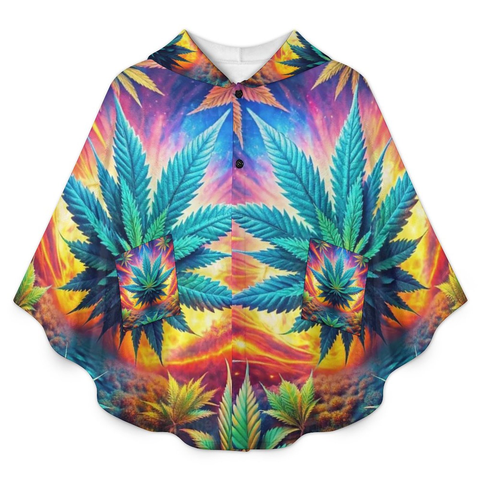 Psychedelic Leaf Adult Hooded Blanket SHIPPING INCLUDED! - Image 3