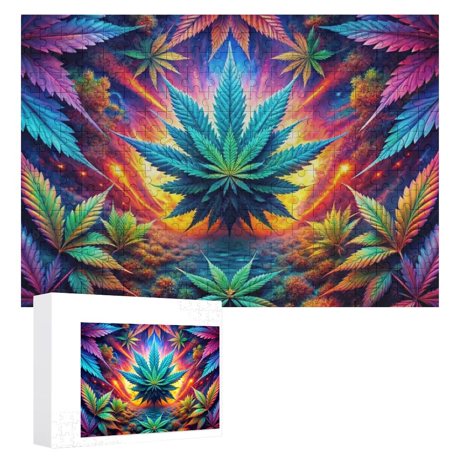 Psychedelic Leaf Wooden Picture Puzzle SHIPPING INCLUDED! - Image 7