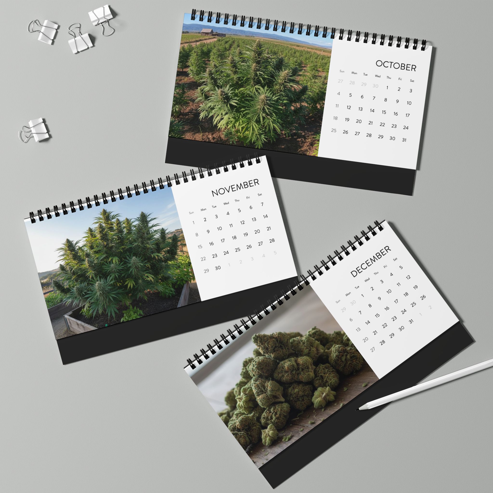 2026 Cannabis Desktop Calendar - Monthly Grid Planner with Indoor/Outdoor Grow Photos - Image 8