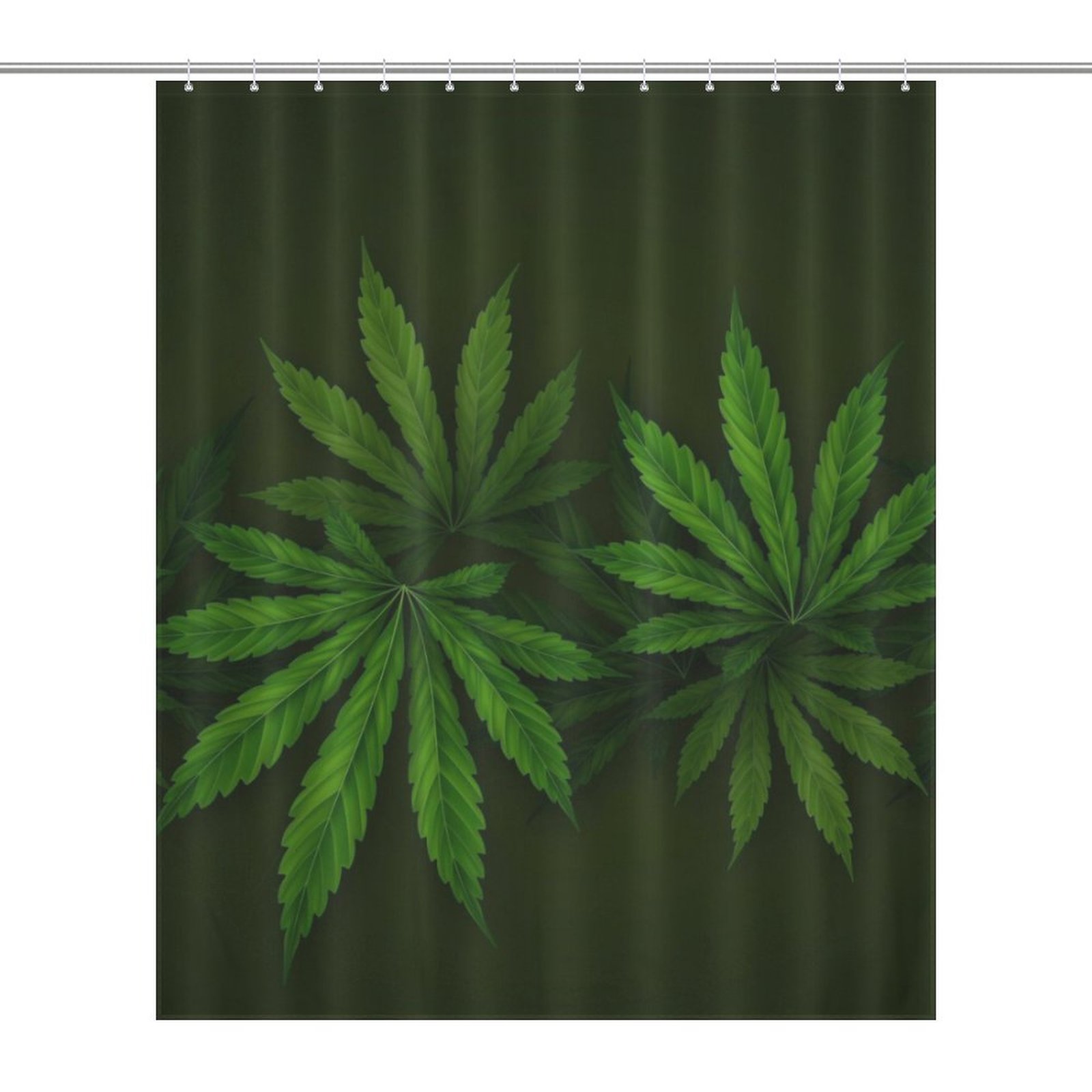 Large Leaf Band Shower Curtain
