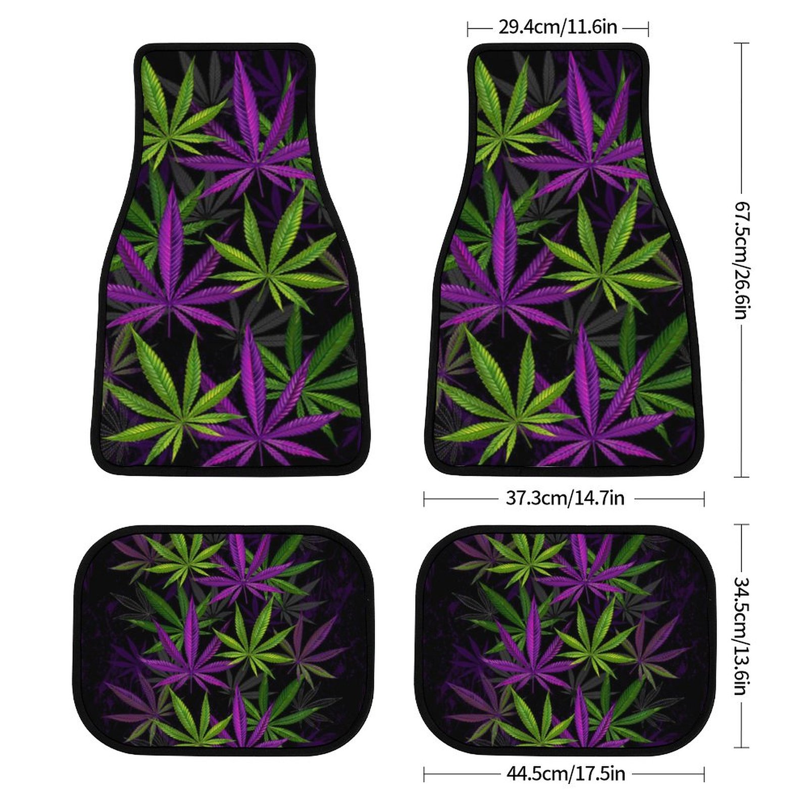Purple & Green Leaves Car Mat Set of 4 SHIPPING INCLUDED! - Image 2