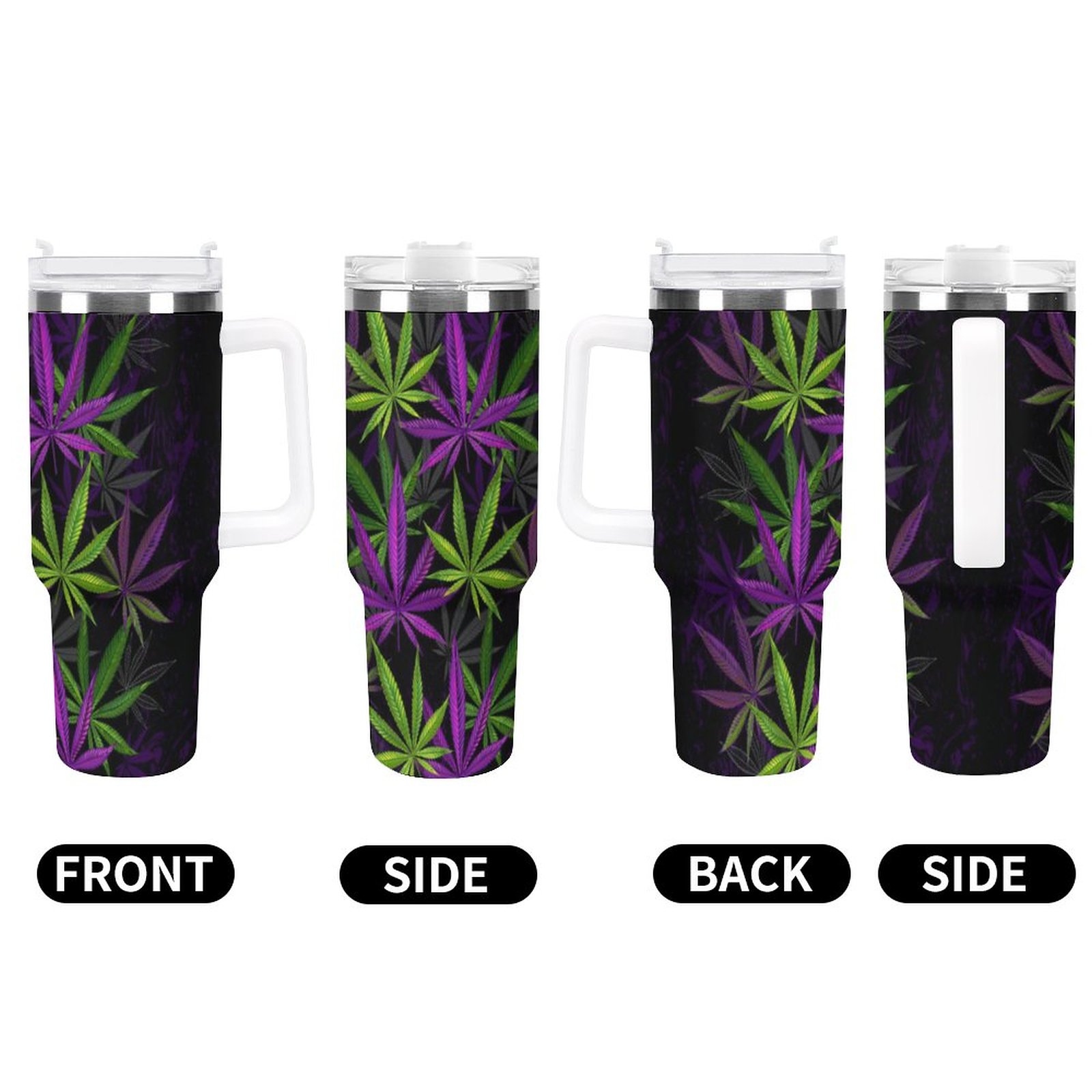 Purple & Green Leaves 40oz Large Capacity Car Cup SHIPPING INCLUDED! - Image 5