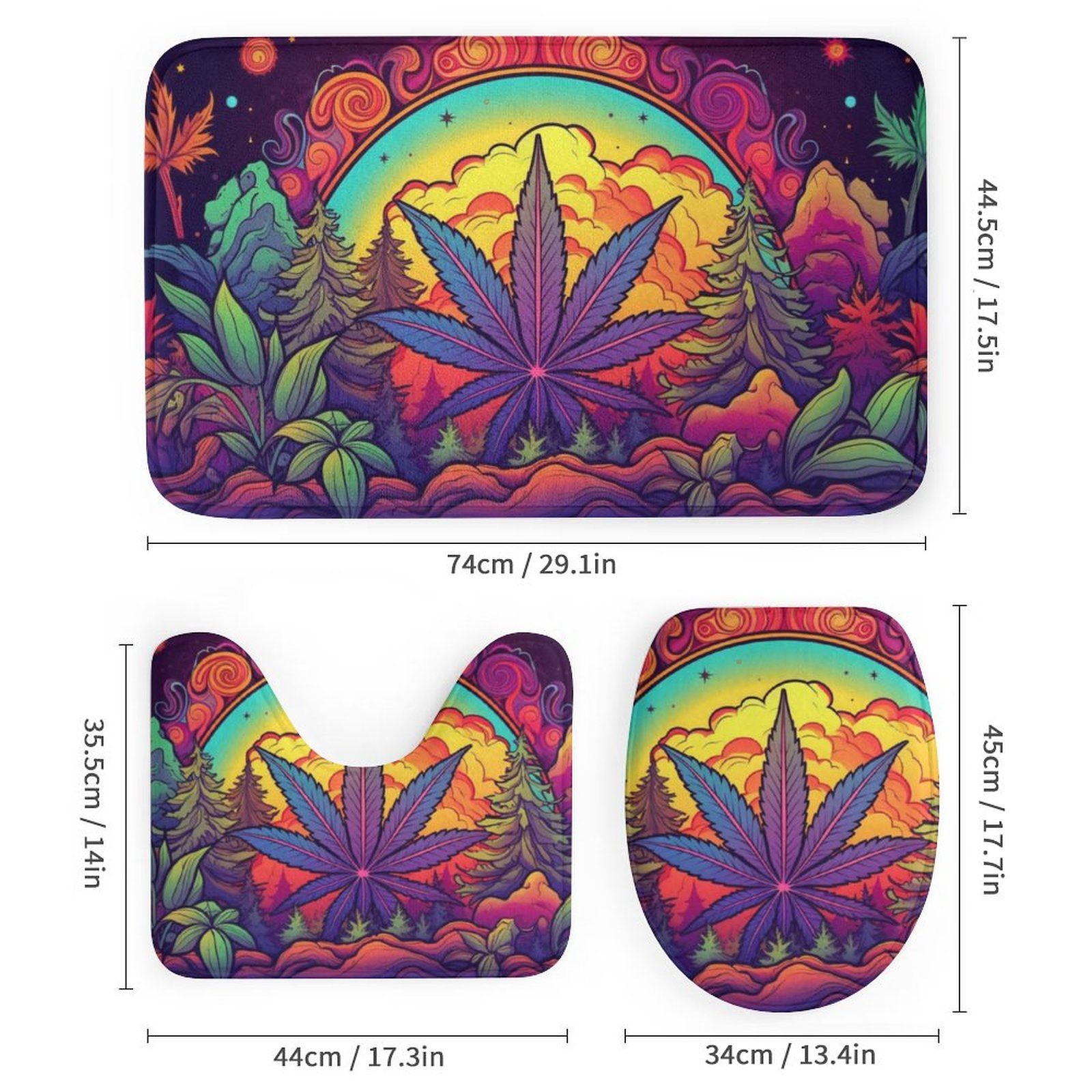 Wilderness Leaf Art Shower Curtain Set with 3 Rugs SHIPPING INCLUDED! - Image 3