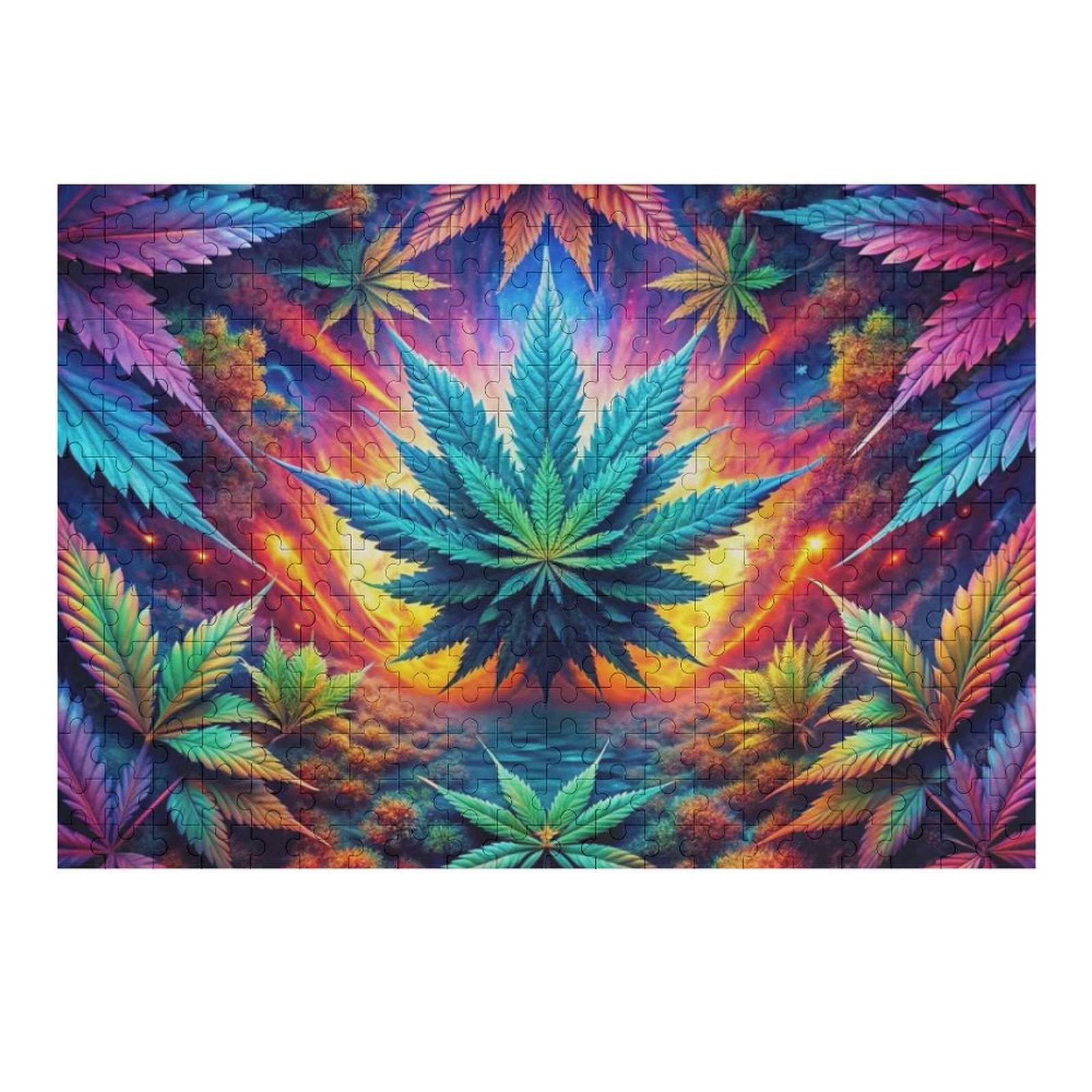 Psychedelic Leaf Wooden Picture Puzzle SHIPPING INCLUDED! - Image 3