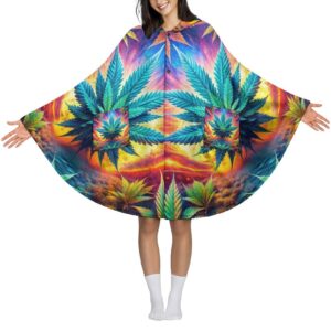 Psychedelic Leaf Adult Hooded Blanket SHIPPING INCLUDED!