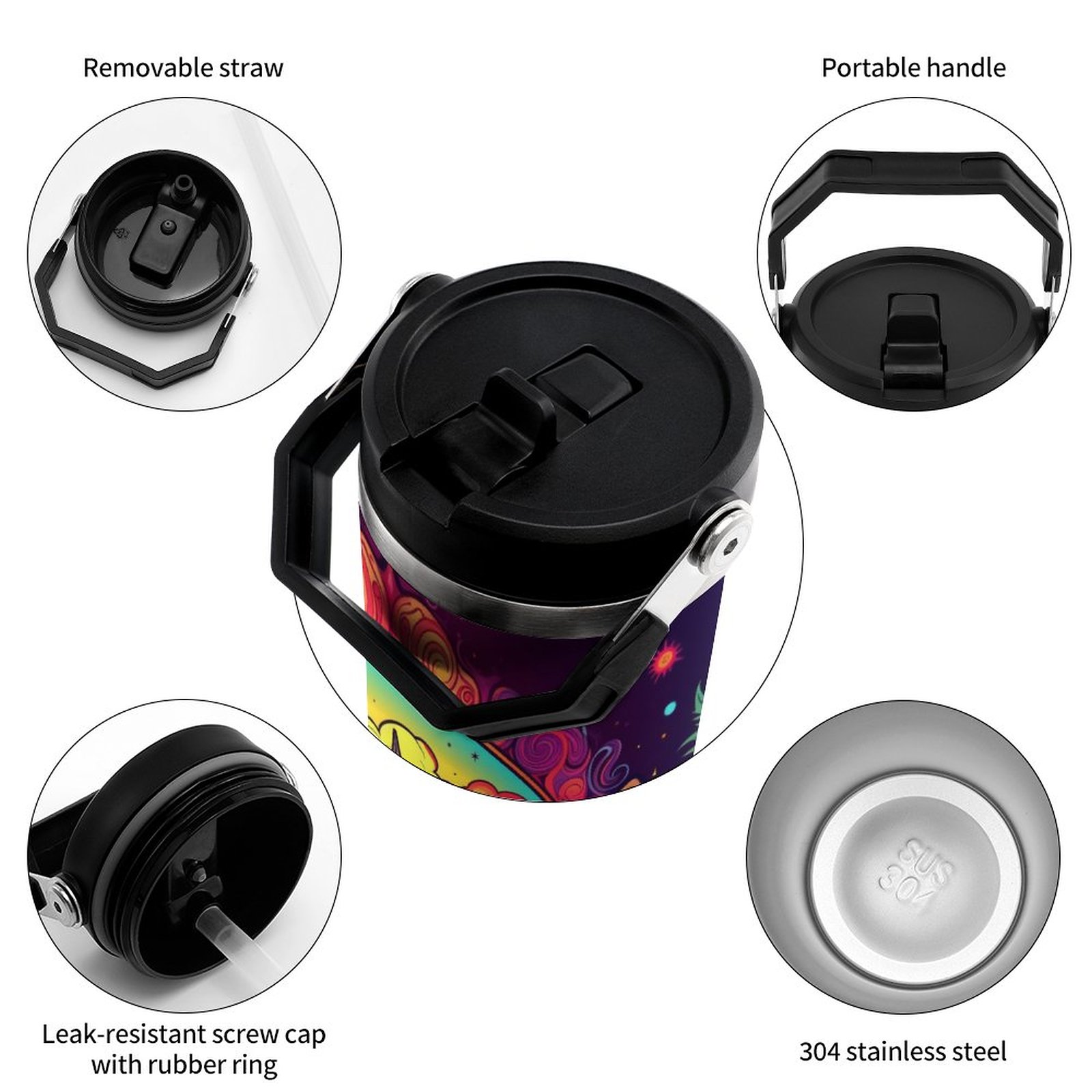 Wilderness Leaf Art 30oz Car Cup with Handle SHIPPING INCLUDED! - Image 8