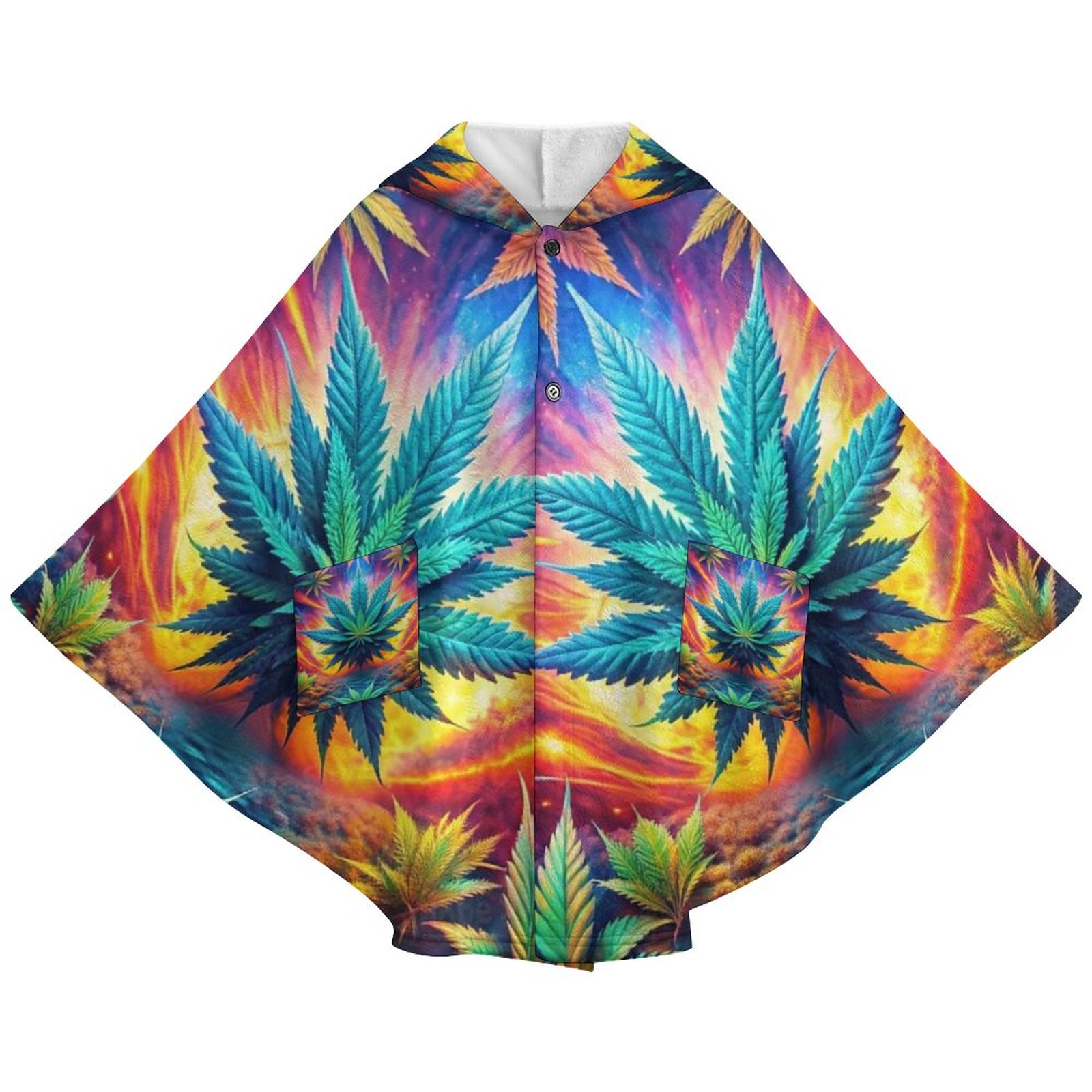 Psychedelic Leaf Adult Hooded Blanket SHIPPING INCLUDED! - Image 4