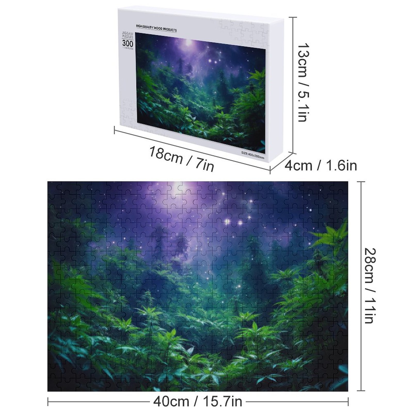 Weedscape with Stars Wooden Picture Puzzle SHIPPING INCLUDED! - Image 2