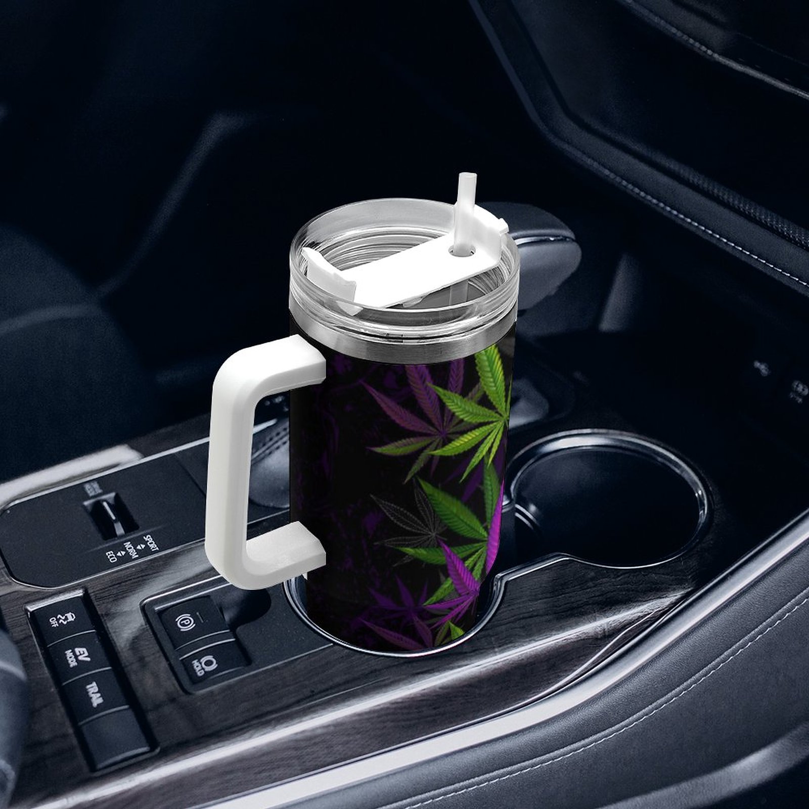 Purple & Green Leaves 40oz Large Capacity Car Cup SHIPPING INCLUDED! - Image 7