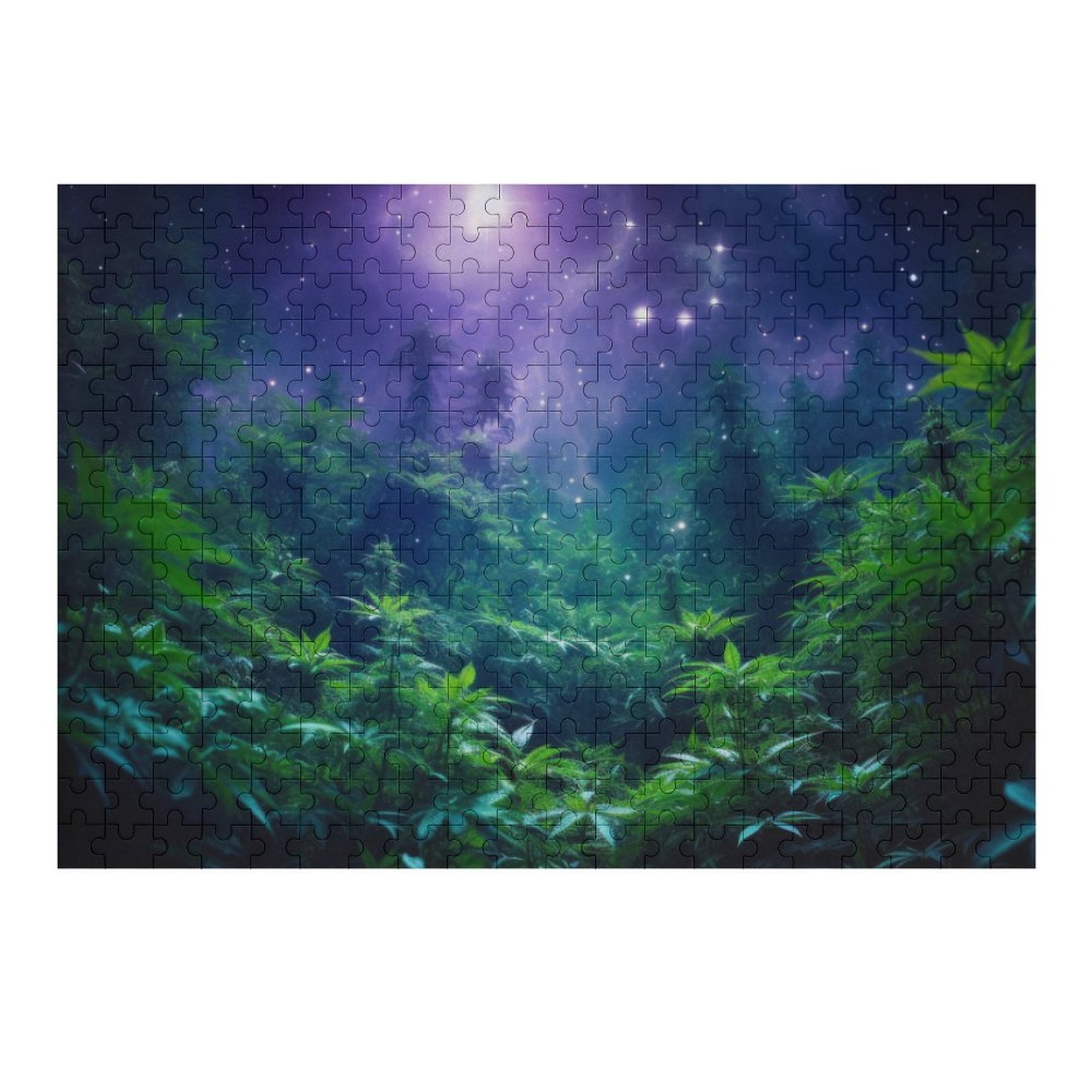 Weedscape with Stars Wooden Picture Puzzle SHIPPING INCLUDED! - Image 3