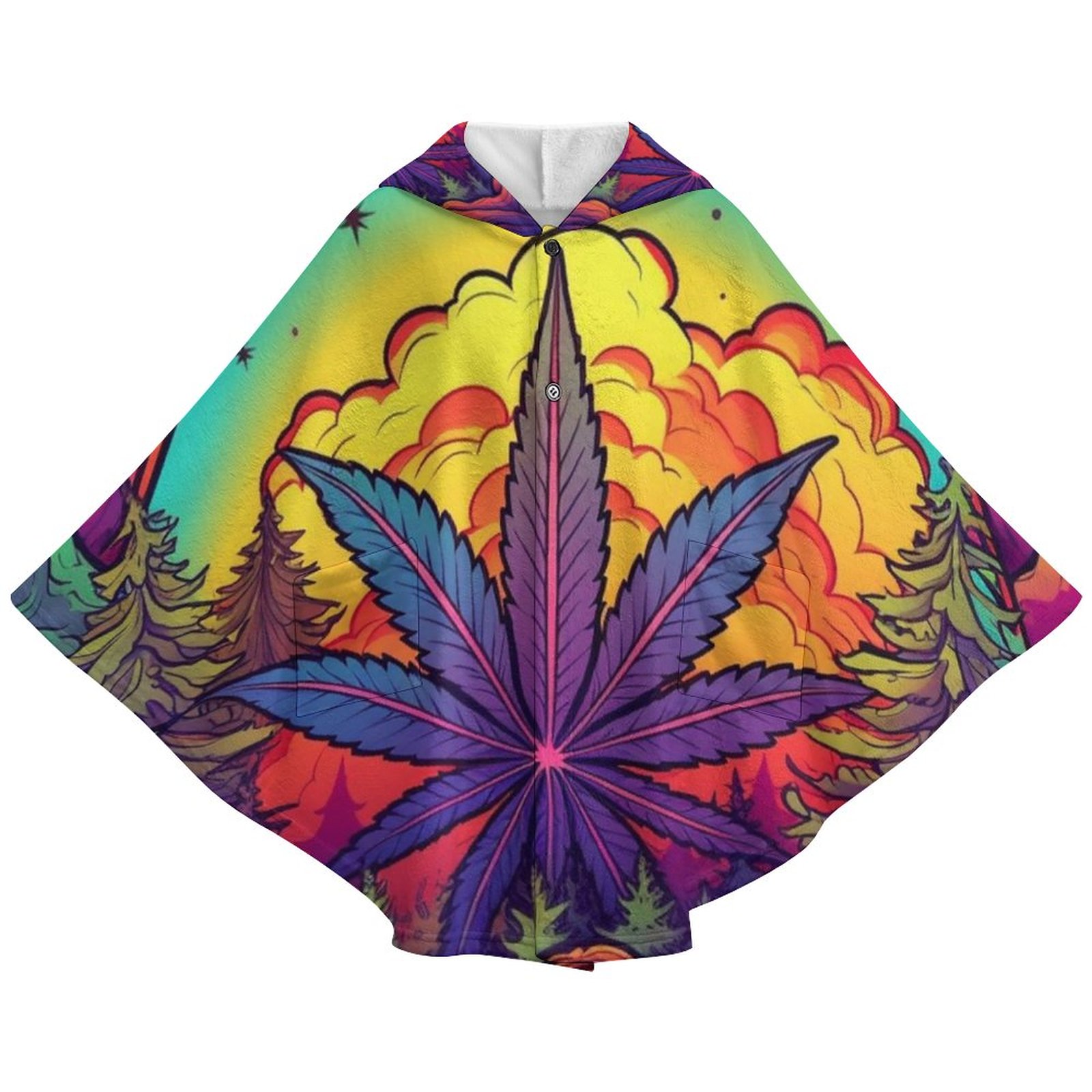 Wilderness Leaf Art 310gsm Adult Hooded Blanket Sweatshirt - Image 3