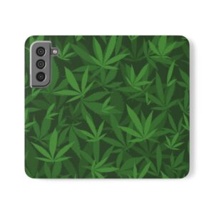 MJ Leaf Flip Cases - Stylish Phone Wallet, Unique Gift for Nature Lovers, Eco-Friendly Accessory