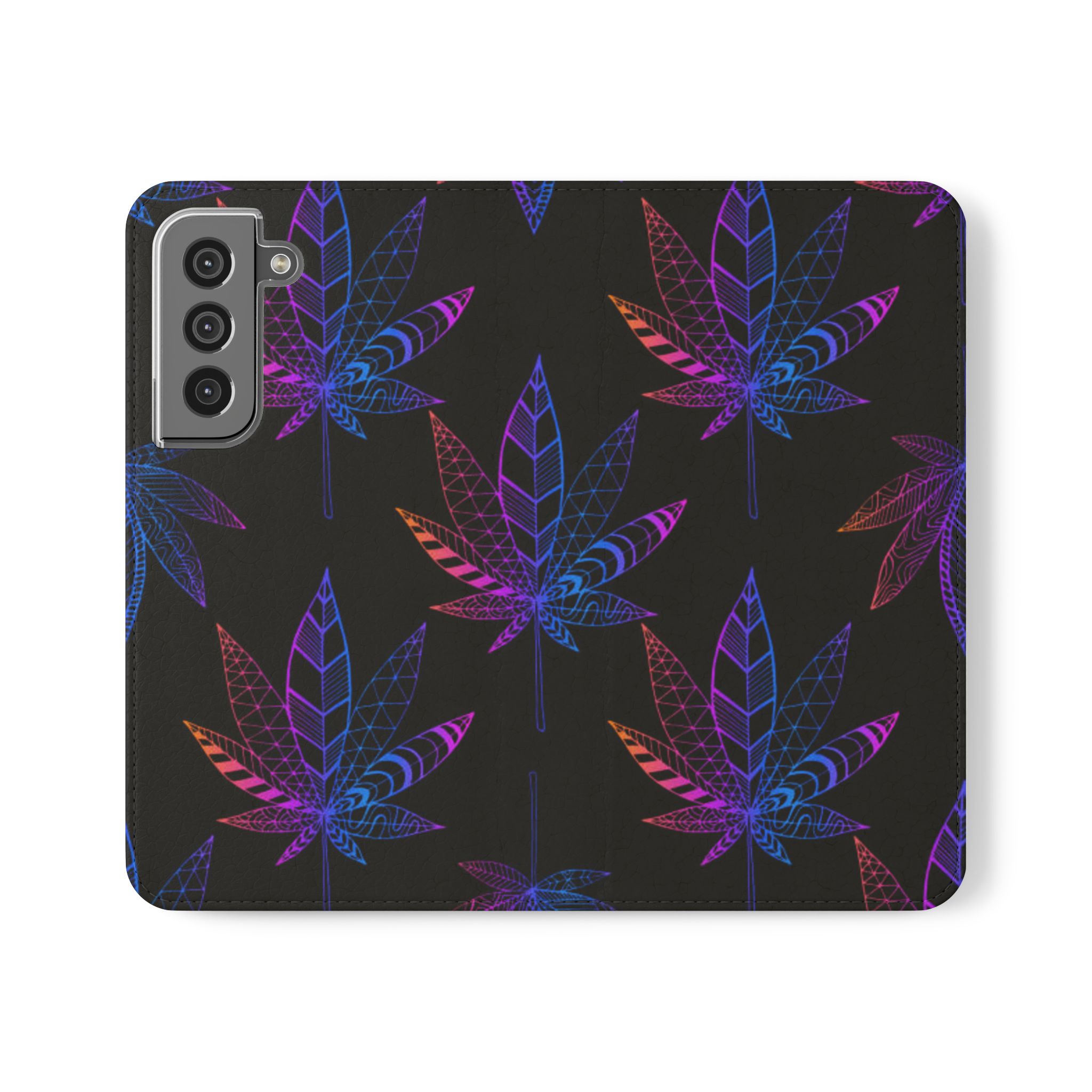 Vibrant Leaf Flip Cases - Stylish Phone Wallet, Unique Gift for Nature Lovers, Eco-Friendly Accessory