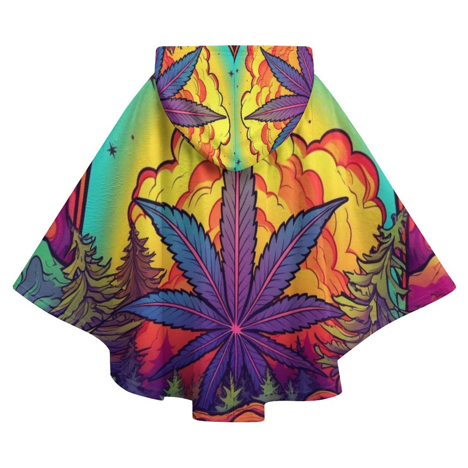 Wilderness Leaf Art 310gsm Adult Hooded Blanket Sweatshirt - Image 4