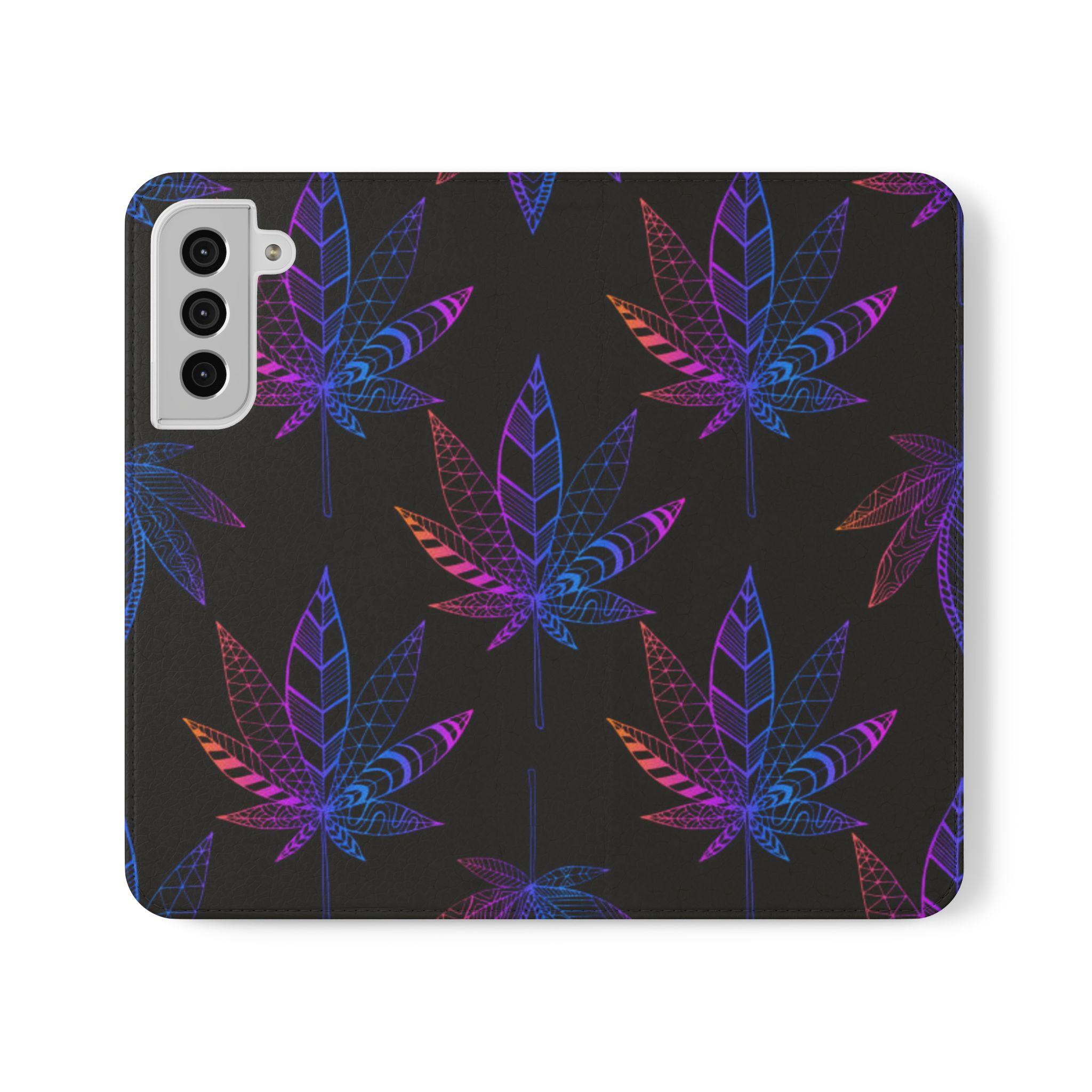 Vibrant Leaf Flip Cases - Stylish Phone Wallet, Unique Gift for Nature Lovers, Eco-Friendly Accessory - Image 5