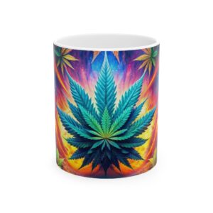 Cannaleaf Multicolor Ceramic Mug - Perfect for Coffee Lovers, Nature Enthusiasts, Gift for Friends, Home Decor, Hot Beverage Companion