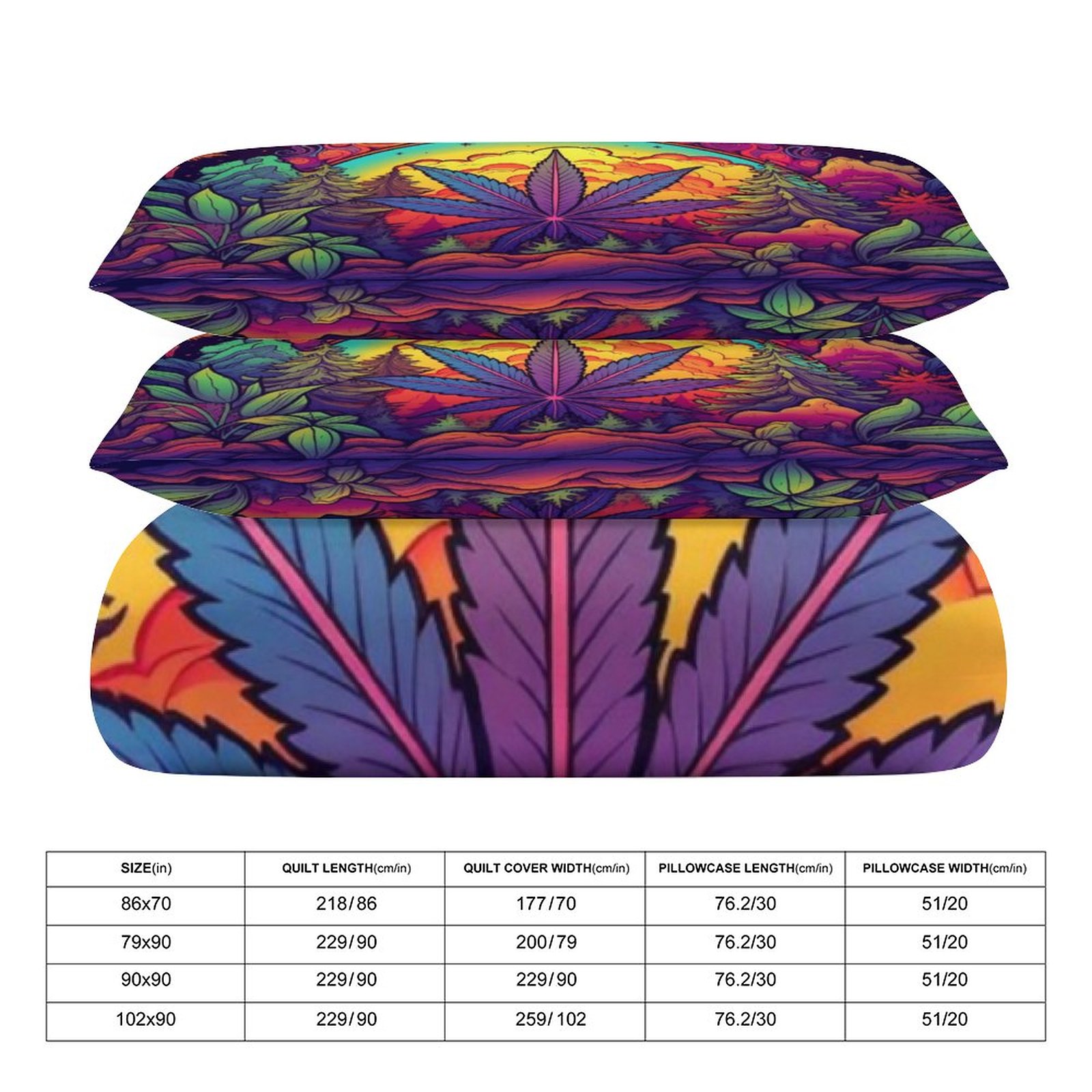 Wilderness Leaf Art 3-Piece Bedding Set-90"x90"/ 229x229cm - Image 2