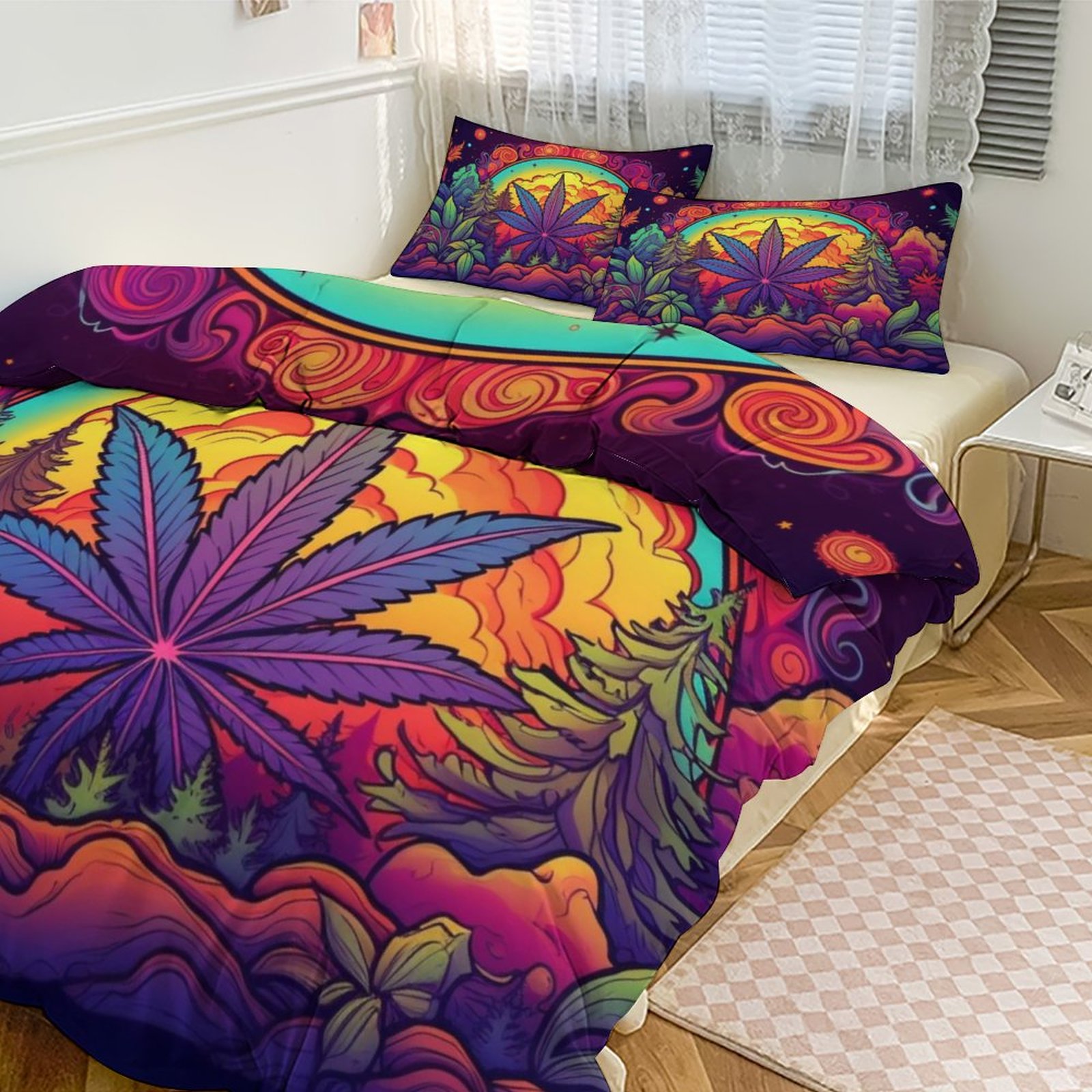 Wilderness Leaf Art 3-Piece Bedding Set-102"x90"/ 259x229cm