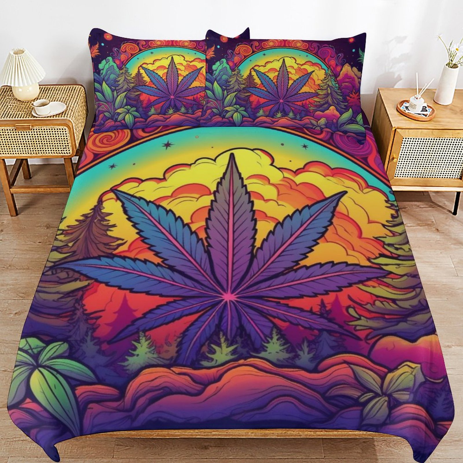 Wilderness Leaf Art 3-Piece Bedding Set-90"x90"/ 229x229cm - Image 6