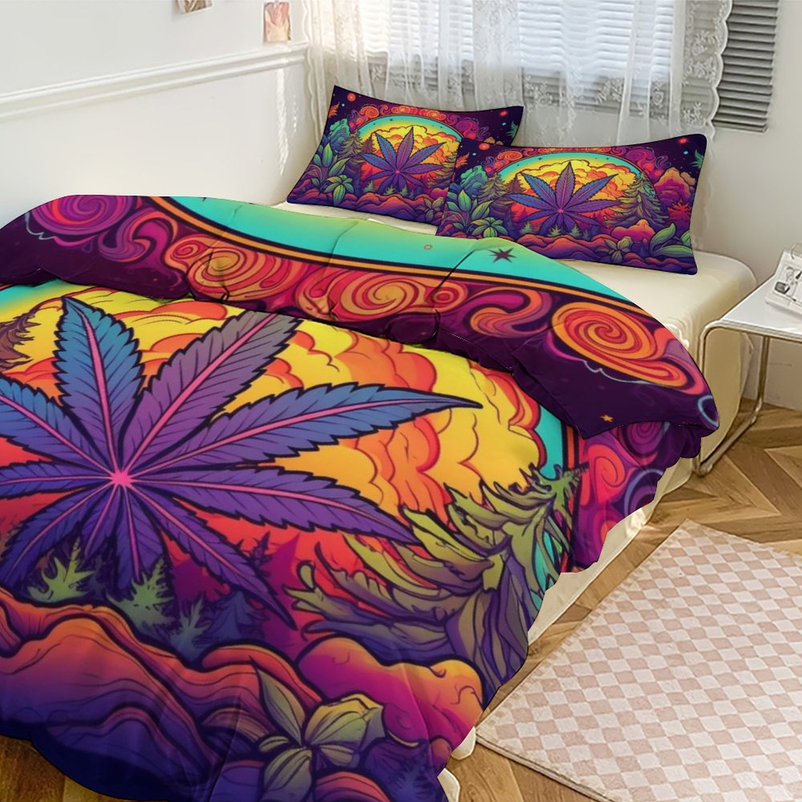 Wilderness Leaf Art 3-Piece Bedding Set-90"x90"/ 229x229cm