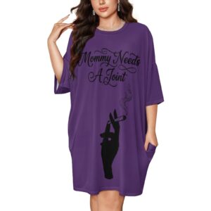 Mommy Needs A Joint Lounge Shirt160gsm One Size Ice Silk Nightdress
